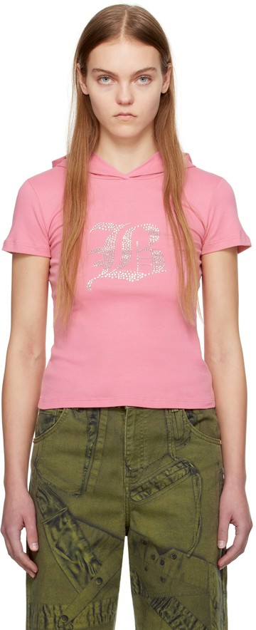 Blumarine 粉色连帽 T 恤
