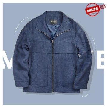 商場同款Menseye男眼羊毛外套男士短款大衣夾克oversize毛呢寬松