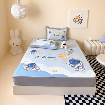 夏季抗菌A類冰絲席涼席三件套軟席子床笠款無熒光透氣嬰兒可用1.2