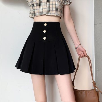 半身裙設計感小眾高腰學院百褶裙女秋冬大碼胖mm顯瘦百搭a字短裙
