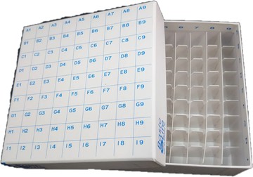dsh雙股 ~生物科技冷凍紙盒81孔(1.5ml或2.0ml離心管適用)~有格線