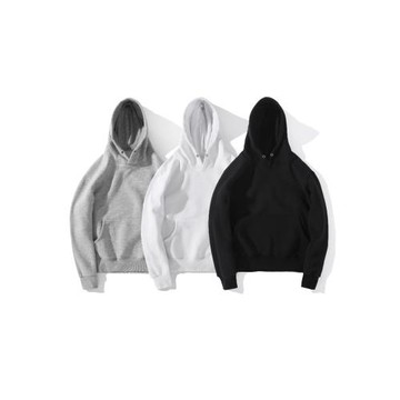 Pureピュア 日系純色純棉毛圈帽衫套頭衛衣男連帽 黑 白 灰春裝