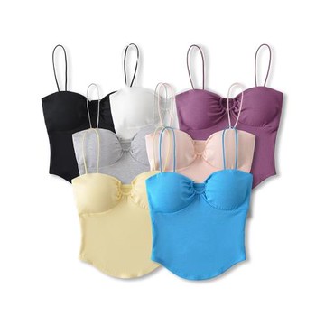 純欲網紅性感顯身材露背胸墊吊帶甜美辣妹修身顯瘦外穿百搭上衣