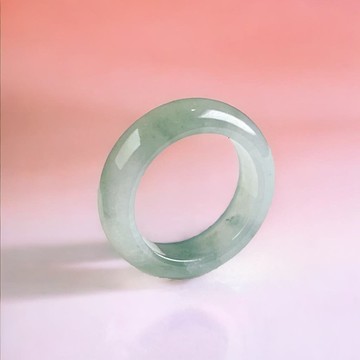 冰種飄花翡翠戒指戒圈 | 國際6圍 | 天然緬甸玉翡翠A貨 | 送禮