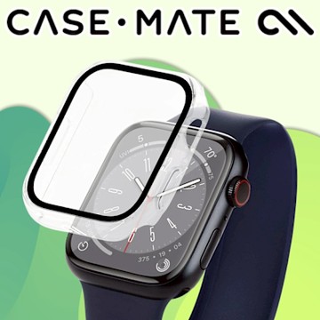 美國 CASE·MATE Apple Watch 45mm 7-8代 Tough 內建玻璃貼一體成型保護殼 - 透明