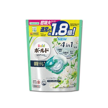 P&G (2袋44顆超值組)日本Bold衣物強洗淨消臭柔軟香氛洗衣凝膠球-淺綠色植萃花香22顆/袋(洗衣膠囊洗衣球)