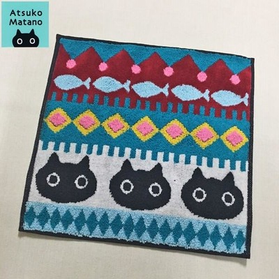 ハンカチタオル（マタノアツコ）　MEMEツアー　705-169 73-00　約25×25cm　ブルー