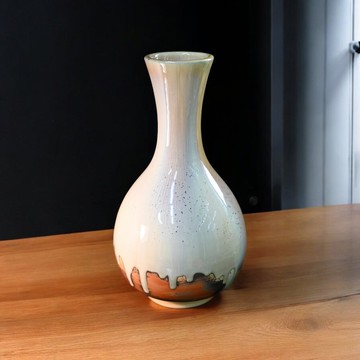 手作柴燒上釉花器-膽瓶