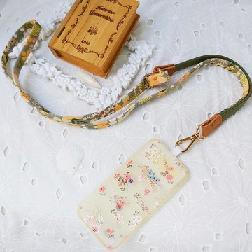 三合一多功能墨綠色棉布手機斜背繩/斜背帶/背繩/掛繩