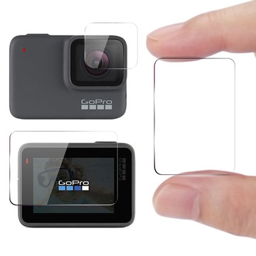 CITY for GoPro Hero5/6/7共用 相機鏡頭+觸控螢幕保護貼精美盒裝- 2入