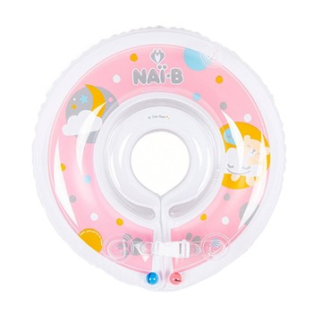 Nai-B 奈比嬰兒游泳脖圈 雙重防護 附溫度計、充氣筒  粉色  1個