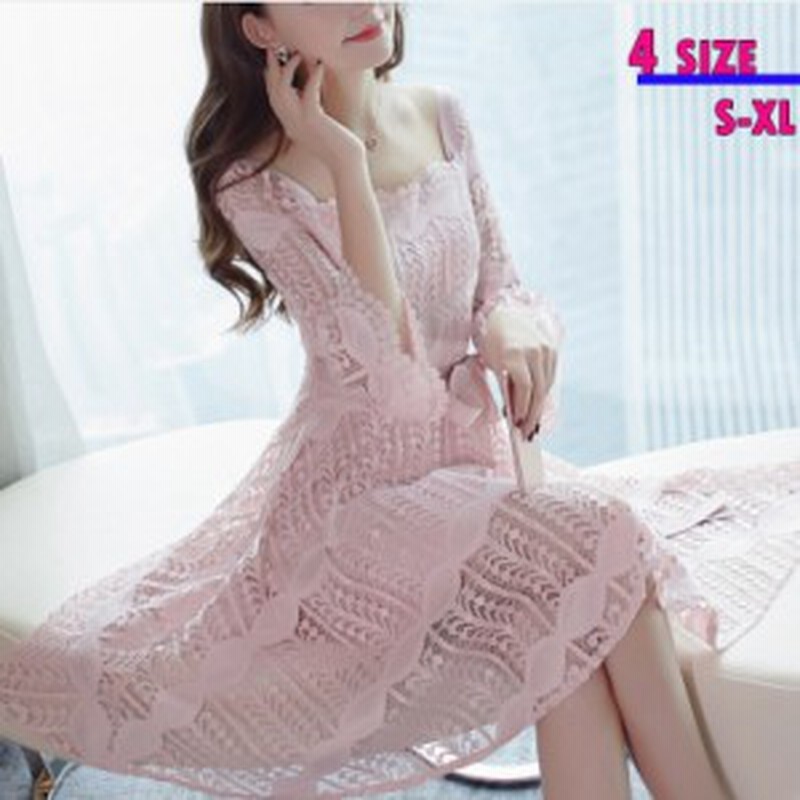 ワードカラー レースワンピース 18春新作 女装 街頭スタイル 修身 7分袖 Aライン ラッパの袖 スカートワンピース 通販 Lineポイント最大1 0 Get Lineショッピング