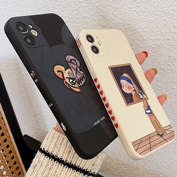 側邊圖暴力熊 哀鳳 i14 矽膠殼 iPhone 14 12 13 卡通手機殼 蘋果 11 XS XR 6 7P 保護殼