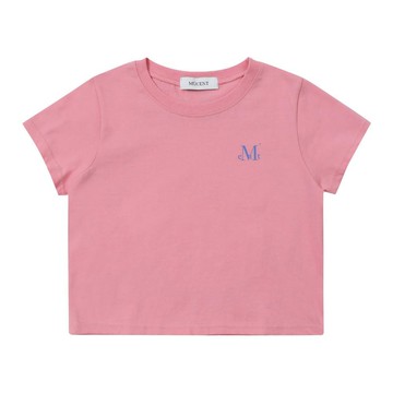 韓國 MUCENT SIGNATURE BACK LOGO CROP 韓國製 短版背後圓形Logo短袖上衣 粉色 PINK