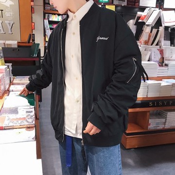 FINDSENSE H1 2018 春季 背後英文 印花  棒球服 寬松 夾克 外套