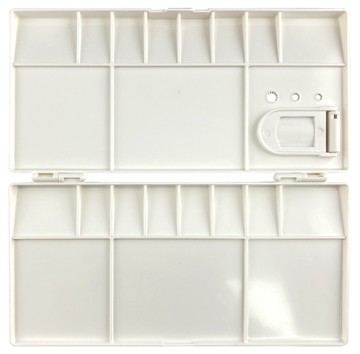 AP 21格水彩塑料調色盤20*10CM，輕巧耐用，方便攜帶，多種大小調色空間，滿足不同顏料需求  1入