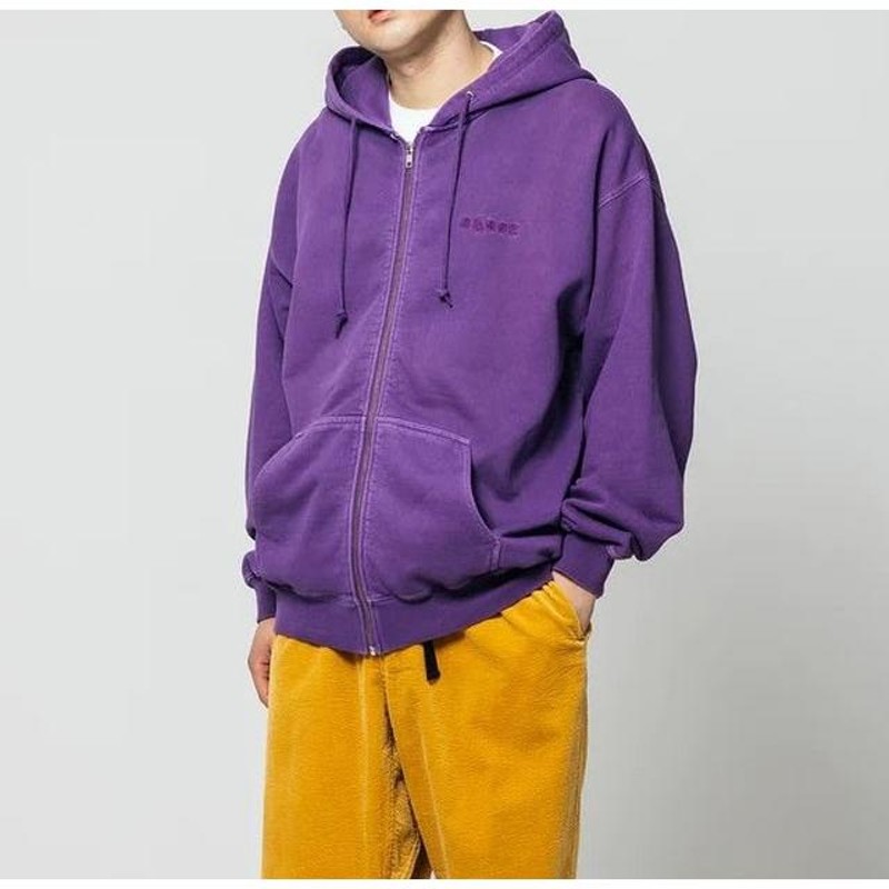 エクストララージ XLARGE PIGMENT DYED EMBOSS LOGO ZIP HOODED SWEAT