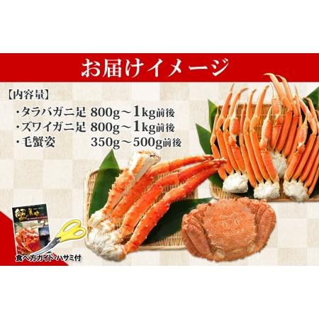 ふるさと納税 1772.蟹 カニ 三大蟹 セット タラバガニ足 ズワイガニ足 毛蟹 かに タラバ蟹 タラバガニ 脚 たらばがに たらば蟹 ズワイ蟹 ずわ.. 北海道弟子屈町