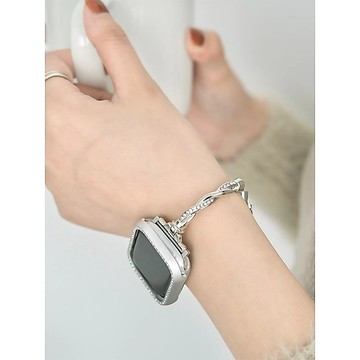 《台灣出貨》適用 APPLE WATCH 麻花鑲鑽錶帶 鏈式錶帶 設計款錶帶 S11 S10 45 46mm 女士錶帶