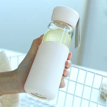 玻璃杯女可愛喝水杯ins簡約便攜防摔夏天杯子清新透明防燙小