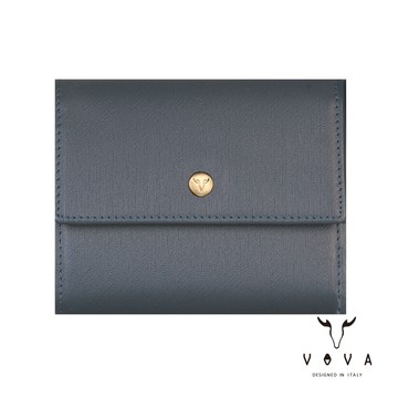 VOVA 沃汎 Iris 艾莉絲系列7卡三折短夾 -藍色 VA137W039NY