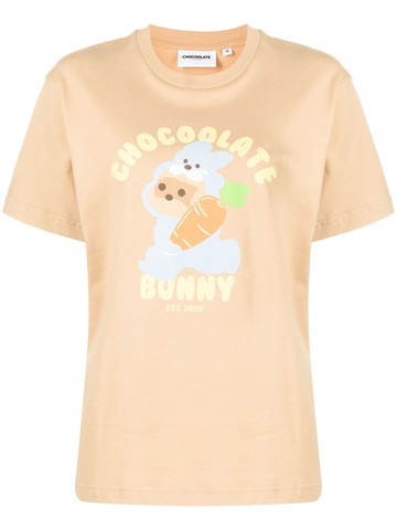 CHOCOOLATE - cotton graphic-print T-shirt - women - Cotton - XS - Brown
