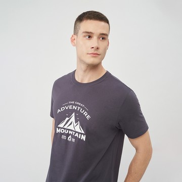 GIORDANO 男裝印花上衣 Outdoor系列 - 10 深灰藍