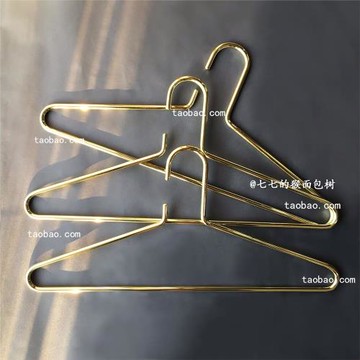 ins北歐實心金屬衣架金色加粗晾衣架簡約高檔服裝店家用衣掛衣撐