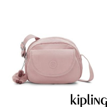 『貝殼包』Kipling 絲絨粉翻蓋側背小包-STELMA