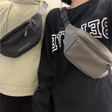 新款韓版百搭休閑斜挎包簡約情侶單肩包女小眾ins胸包運動腰包男