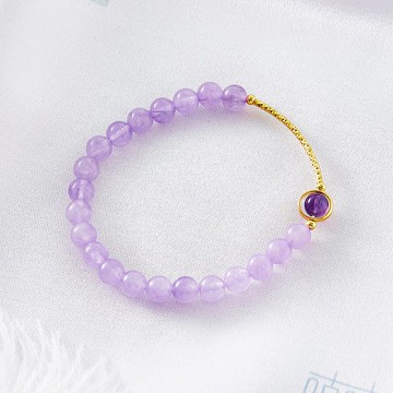 薰衣草紫晶簡約手鍊(含開光)招貴人、提升考運、招人緣