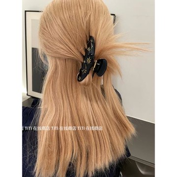 TITI韓系點鉆醋酸星星發夾小眾高級感鯊魚夾后腦勺半扎發抓夾發抓