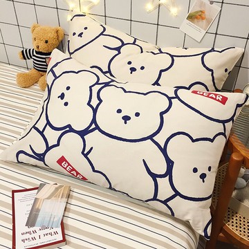 ins可愛純棉枕套一對裝100全棉夏季兒童男孩枕頭套單人枕芯內膽套