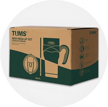 TUMS New Mega 真空不鏽鋼保溫杯組  米色  900ml  1組