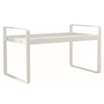 京太陽 單層簡約桌上收納書架 40*20*18cm 鋼木結構  白架 + 白色  1個