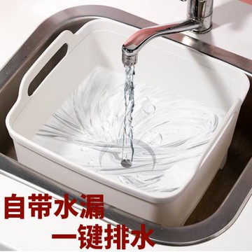 廚房洗菜盆洗菜籃大號瀝水籃洗碗水果蔬菜大單槽水槽淘菜筐漏濾水