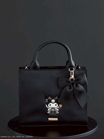 三麗鷗聯名-暗黑酷洛米圖案刺繡方形手提/側背包(08001004800) - Maison de FLEUR