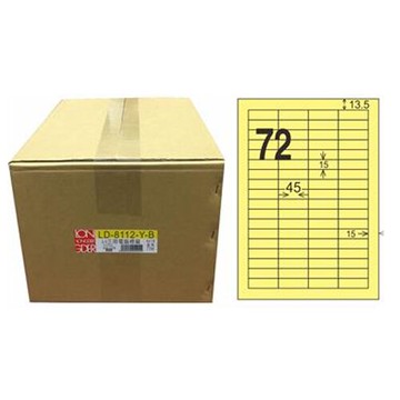 【龍德】A4三用電腦標籤 15x45mm 淺黃色 1000入 / 箱 LD-8112-Y-B【領券滿額再折千12/31止】