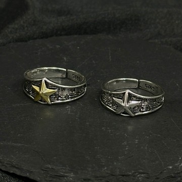☆LimeLight☆ 星星 點金 做舊 飾品 戒指 可調式 男生戒指 ACC-A30031