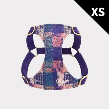 puppytie 莫內風 晚霞紫-XS 寵物胸背帶+牽繩組 (狗胸背 貓胸背 背心胸背 防暴衝 可調節)