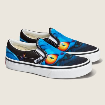 Vans x Kpop Demon Hunters 獵魔女團 Classic Slip-On 中童款黑色滑板鞋