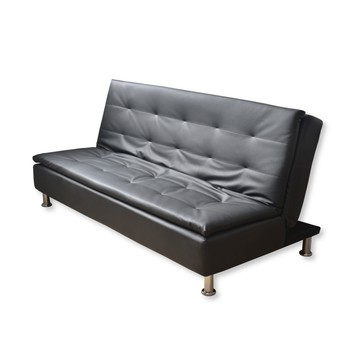 【班尼斯】Design 美式三線護背 皮革多人座沙發床-黑色