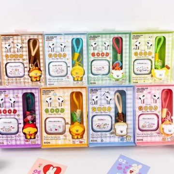 奇卡真無線藍牙耳機游戲小狗卡通TWS立體聲串珠掛件字母兔保護殼