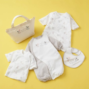 akachan honpo - 待產用品5件組-米奇米妮-灰色 (50~60cm)