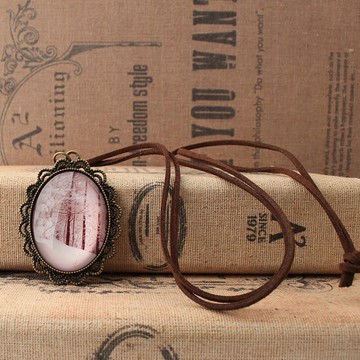 學生韓版飾品經典長款毛衣鏈女時光寶石貼片配飾品韓國絨皮繩項鏈