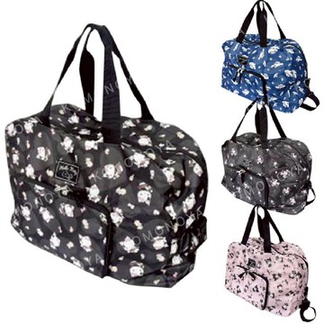 小禮堂 Sanrio 三麗鷗 尼龍折疊旅行袋 (甜點款) Kitty 美樂蒂 大耳狗