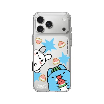 iPhone 17 Pro Max Clear Case（相機按鈕） 透明 - 貓貓蟲咖波 Bugcat Capoo - 咖波的西瓜午後