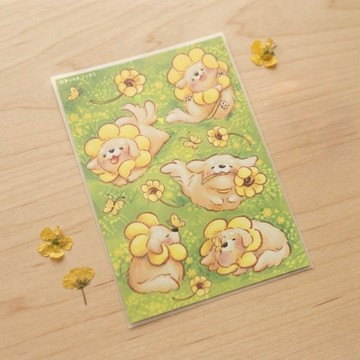 Golden Retriever Spring | 黃金獵犬春日綻放貼紙包