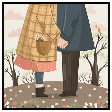 BOLUO GALLERY 菠蘿選畫所 有情人 APLS4432B 掛畫  40 x 40cm  黑色