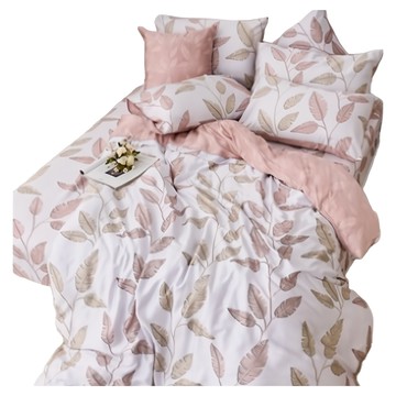 戀家小舖 40支天絲 粉藤呢喃 床包枕套組  床包 + 枕套  單人